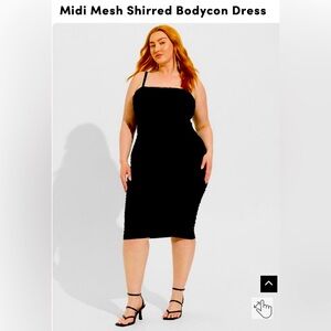 NWT Torrid Black Mesh Bodycon Dress size 3